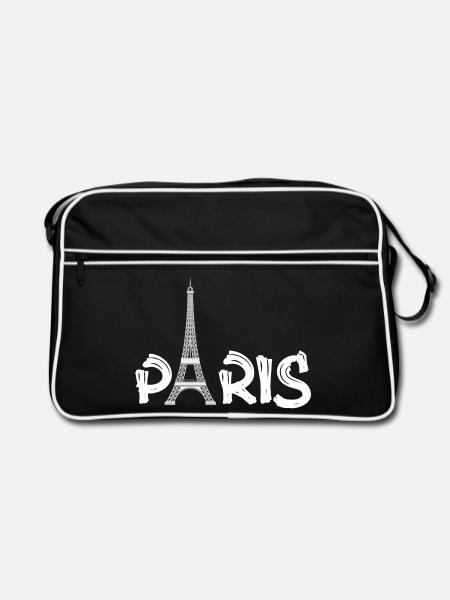 PARIS - Retro Tasche - Schwarz/Weiß