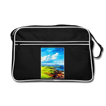 Île de Muck Écosse Royaume-Uni Affiche de voyage souvenir - Sac Retro - noir/blanc - Devant