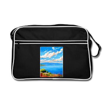 Lac de Bracciano Italie Affiche de voyage vintage WPA Art - Sac Retro - noir/blanc - Devant