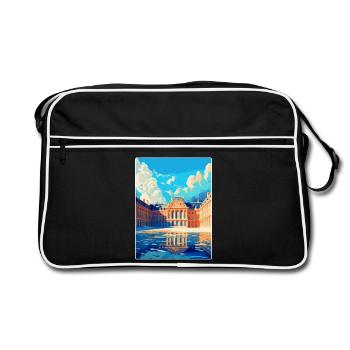 Versailles Frankreich Vintage Reiseplakat Souvenir - Retro Tasche - Schwarz/Weiß - Vorne