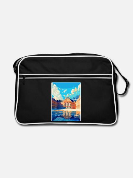 Versailles France Affiche de voyage vintage souvenir - Sac Retro - noir/blanc - Devant