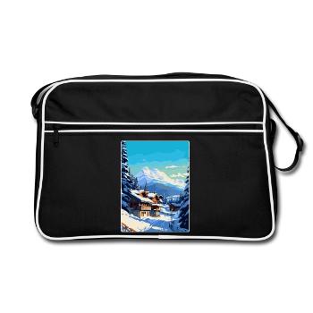 Megève France Affiche de voyage vintage WPA Souvenir - Sac Retro - noir/blanc - Devant