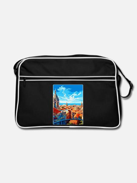 Barcelona Spanien Vintage Reiseplakat Souvenir WPA - Retro Tasche - Schwarz/Weiß