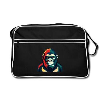 Gorille Dessin Animé Personnage Animal De Compagnie Coloré - Sac Retro - noir/blanc - Devant