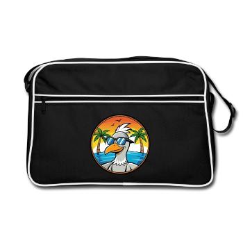 Gans Lustige Cartoon Sommer Strand Sonnenbrille Cool - Retro Tasche - Schwarz/Weiß - Vorne