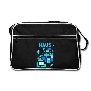 bauen Bauklötze spielen - Retro Tasche - Schwarz/Weiß - Vorne