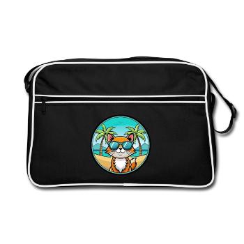 Hantilly Tiffany Cat Breed Cartoon Sunglass Beach - Retro Bag - black/white - Front