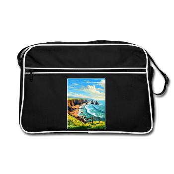 Hartland Quay Devon Vintage Travel Poster Souvenir - Retro Bag - black/white - Front