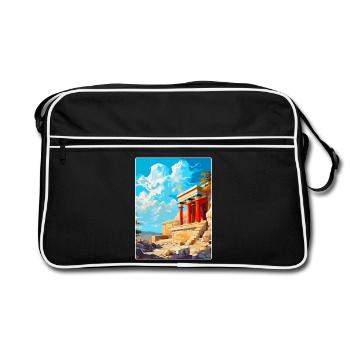 Knossos Palace Greece Vintage Travel Poster WPA - Retro Bag - black/white - Front
