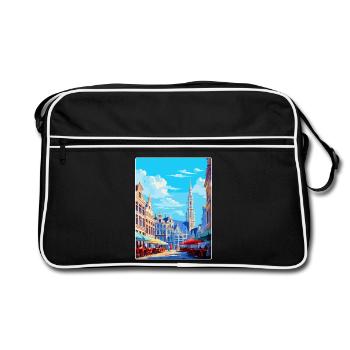 Bruxelles Belgique Poster de voyage vintage souvenir - Sac Retro - noir/blanc - Devant