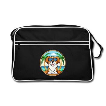 Nederlandse Kooikerhondje Race de chien Cartoon Beach - Sac Retro - noir/blanc - Devant