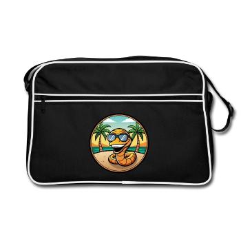 Serpent Drôle Dessin Animé Plage D’été Lunettes De Soleil Cool - Sac Retro - noir/blanc - Devant