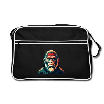 Big Foot Cartoon Character Colorful Pet Animal - Retro Bag - black/white - Front