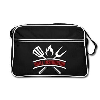 instructeur de grillades - Sac Retro - noir/blanc - Devant