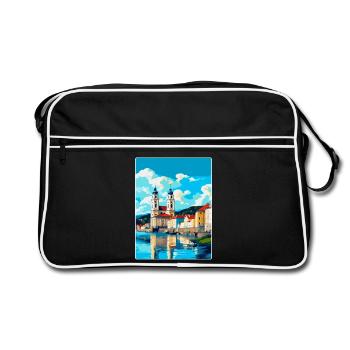 Passau Germany Vintage Travel Poster Souvenir WPA - Retro Bag - black/white - Front