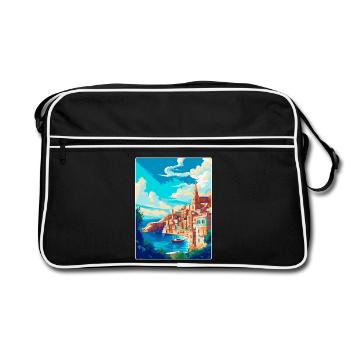 La Valette Malte Affiche de voyage vintage Souvenir WPA - Sac Retro - noir/blanc - Devant