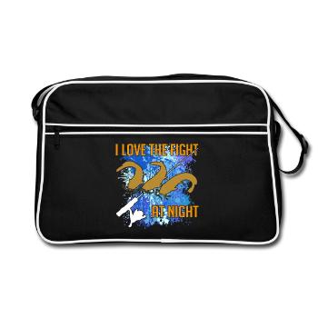 Catfish Catfish Silhouette Fishing Rod and Splashes of Color - Retro Bag - black/white - Front