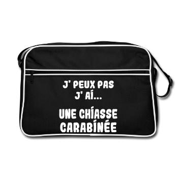 J'peux pas j'ai une Chiasse carabinée - Sac Retro - noir/blanc - Devant