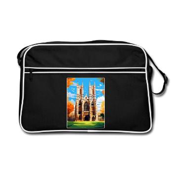 Westminster Abbey London England Uk Travel Poster - Retro Bag - black/white - Front