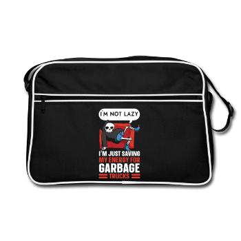 Garbage Truck Trash Collector Recycling Abfälle - Retro Tasche - Schwarz/Weiß - Vorne