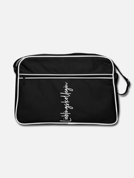 Lieblingskollegin - Retro Tasche - Schwarz/Weiß - Vorne