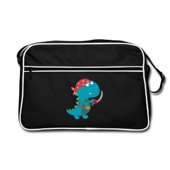 Dino Pirat costume de pirate costume Halloween Carnaval garçon - Sac Retro - noir/blanc - Devant
