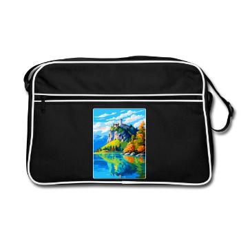 Château de Bled, Slovénie, Affiche de voyage vintage, WPA, Art - Sac Retro - noir/blanc - Devant