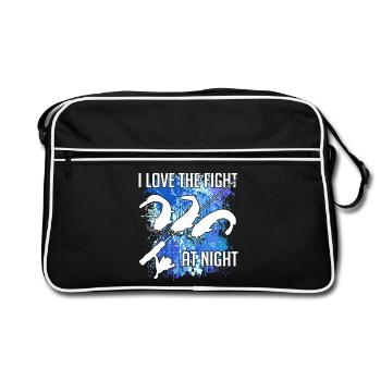 Waller catfish silhouette canne à pêche et éclaboussures de couleur - Sac Retro - noir/blanc - Devant