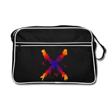 Rainbow X Color Flow Pattern - Retro Bag - black/white - Front