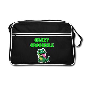 Crazy Crocodile - Retro Tasche - Schwarz/Weiß - Vorne