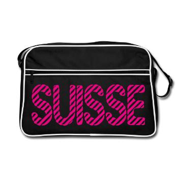 SUISSE. PAYS. GENEVE. HUMOUR. DRAPEAU. GENEVE - Sac Retro - noir/blanc - Devant