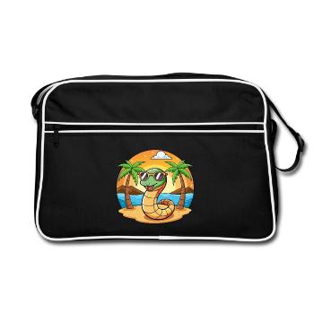 Lunettes de soleil de plage d’été de dessin animé drôle de serpent - Sac Retro - noir/blanc - Devant