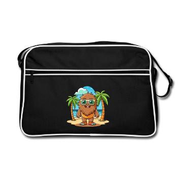 Big Foot Funny Cartoon Summer Beach Sunglasses - Retro Bag - black/white - Front