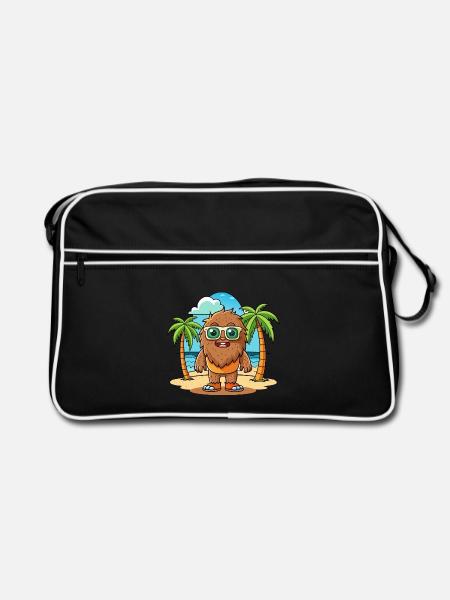 Big Foot Funny Cartoon Lunettes de soleil de plage d’été - Sac Retro - noir/blanc - Devant