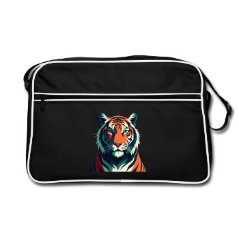 Tigre Dessin animé Personnage Animal de compagnie coloré - Sac Retro - noir/blanc - Devant