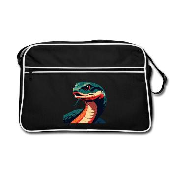 Serpent Dessin Animé Personnage Animal De Compagnie Coloré - Sac Retro - noir/blanc - Devant