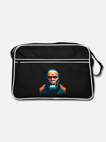 Big Foot Personnage De Dessin Animé Animal De Compagnie Coloré - Sac Retro - noir/blanc - Devant