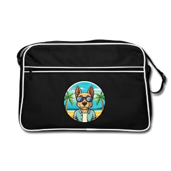 Thai Ridgeback Dog Breed Cartoon Sunglasses Beach - Retro Bag - black/white - Front
