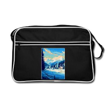 Kitzbühel Autriche Affiche de voyage vintage souvenir - Sac Retro - noir/blanc - Devant