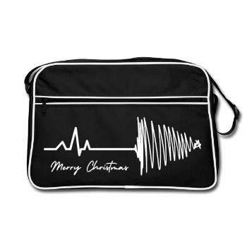 joyeux arbre de battement de cœur de Noël - Sac Retro - noir/blanc - Devant