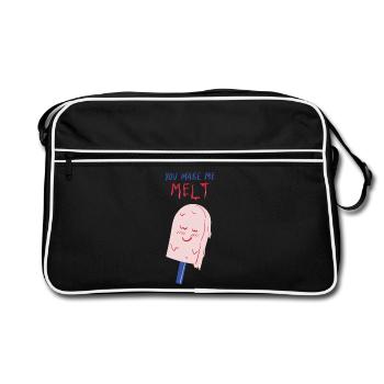 you make me melt icecream - Retro Bag - black/white - Front