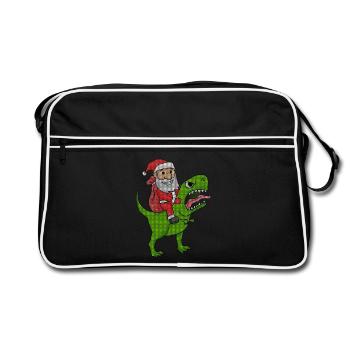Christmas Dinosaur Ugly Christmas Effect - Retro Bag - black/white - Front