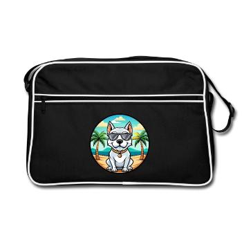 Dogue Argentino Chien Race Dessin Animé Lunettes De Soleil Plage - Sac Retro - noir/blanc - Devant