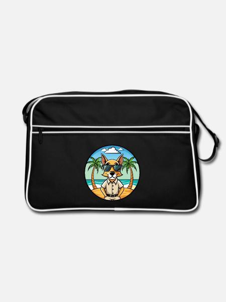 Braque Saint Germain Hunderasse Cartoon Sonnenbrille - Retro Tasche - Schwarz/Weiß - Vorne