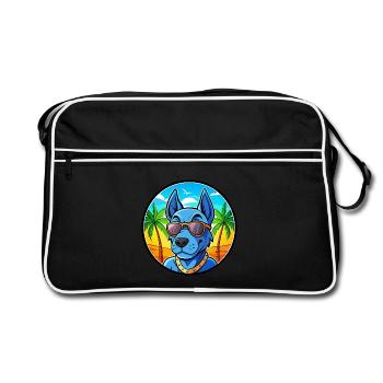 Lunettes de soleil de dessin animé Blue Thai Ridgeback Dog Breed - Sac Retro - noir/blanc - Devant