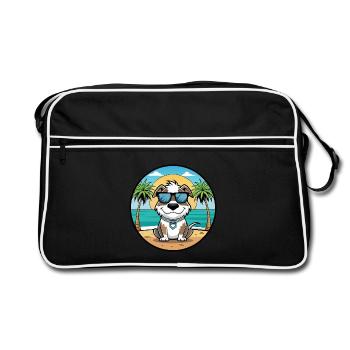 Argentino Chien Race Dessin Animé Lunettes De Soleil Plage - Sac Retro - noir/blanc - Devant