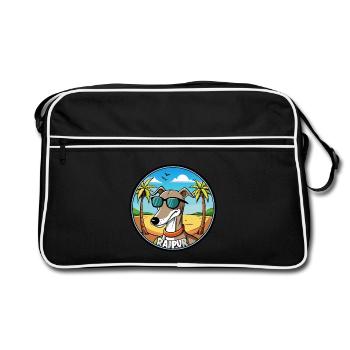 Rampur Greyhound Chien Race Dessin Animé Lunettes De Soleil Plage - Sac Retro - noir/blanc - Devant