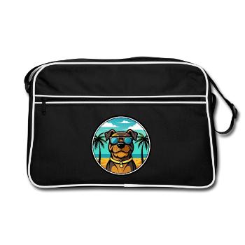 Rottweiler Chien Race Dessin Animé Lunettes De Soleil Plage - Sac Retro - noir/blanc - Devant