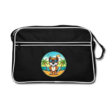 Pointer Dog Breed Cartoon Sunglasses Beach - Retro Bag - black/white - Front