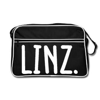Linz Österreich Austria Fancy - Retro Tasche - Schwarz/Weiß - Vorne